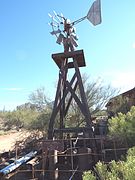 A 19th Century Windmill located on the grounds of Superstition Mountain Museum.