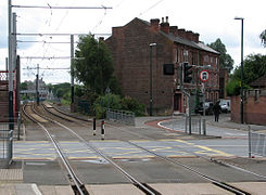 View from tram stop towards Basford