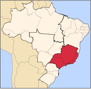 Θέση της περιοχής στην Βραζιλία.
