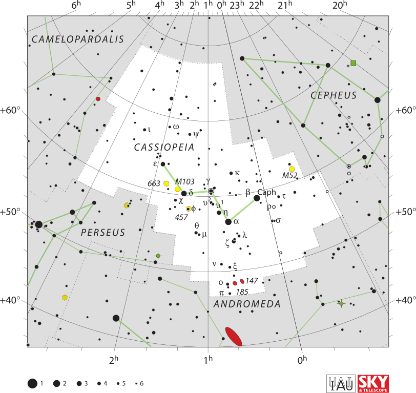 Cassiopia sky map