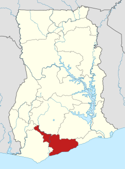 中部大区位于加纳的位置