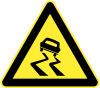 Slippery road surface