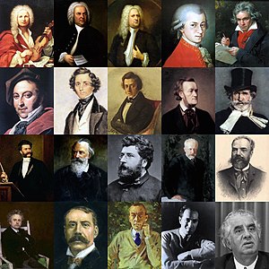 English: montage of great classical music comp...
