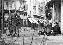 British paratroopers enforce curfew in Tel Aviv after King David Hotel bombing, July 1946. Photographer: Haim Fine, Russian Emmanuel collection, from collections of the National Library of Israel. Curfew in Tel Aviv H ih 039.JPG