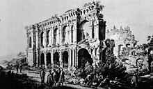 Ruiny pałacu ok. 1794 r.