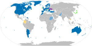 Countries delivering military aid to Ukraine
.mw-parser-output .legend{page-break-inside:avoid;break-inside:avoid-column}.mw-parser-output .legend-color{display:inline-block;min-width:1.25em;height:1.25em;line-height:1.25;margin:1px 0;text-align:center;border:1px solid black;background-color:transparent;color:black}.mw-parser-output .legend-text{}
Delivered heavy weapons to Ukraine
Delivered light weapons or ammunition to Ukraine
Delivered non-lethal material military aid to Ukraine
Delivered non-material military aid to Ukraine
Ukraine Delivering military aid to Ukraine - detailed.svg