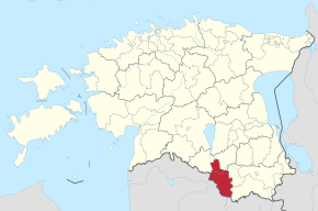 Kart over Valga kommune