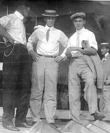 Frank T. Coffyn, A. Roy Knabenshue, and Walter Brookin (July 1910).jpg