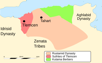 A map of North Africa with green-shaded region