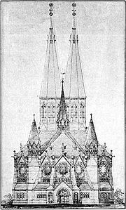 Westelijke gevel (bouwtekening)