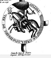 Sceau représentant Jean Ier de Chalon-Arlay en cavalier.
