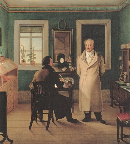 Fájl:Johann Joseph Schmeller - Goethe seinem Schreiber John diktierend, 1831.jpg