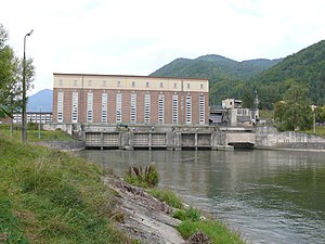Gebäude des Wasserkraftwerks