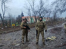 Ukrainian intelligence chief Kyrylo Budanov visiting troops in Bakhmut, December 2022 Kyrylo budanov in bakhmut 7.jpeg