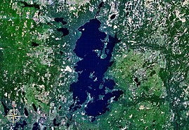 Vista de satélite del lago Vodlozero