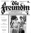 Titelblatt der Freundin von 1928, unter anderem mit dem Thema „Die homosexuelle Frau und die Reichstagswahl“