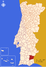 Mértola Portugalin kartalla