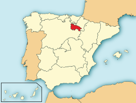 แผนที่ประเทศสเปนแสดงที่ตั้งแคว้นลาริโอฆา