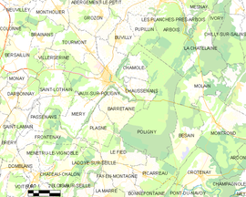 Mapa obce Poligny