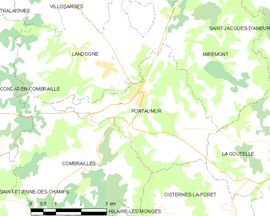 Mapa obce Pontaumur