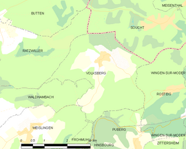 Mapa obce Volksberg