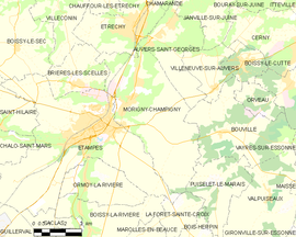 Mapa obce Morigny-Champigny