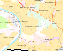 Mapa obce Cormeilles-en-Parisis