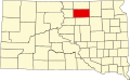 Harta statului South Dakota indicând comitatul Edmunds