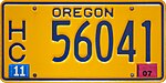 Номерной знак дома на колесах Орегона - префикс HC высокий, Waldale.jpg