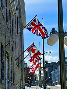 Royal Union Flags flown alongside the flag of Canada in Ottawa on Commonwealth Day 2022 Ottawa on Commonwealth Day (March 14) 2022.jpg