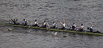 Oxford men's crew celebrating victory