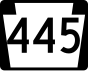 PA Route 445 marker
