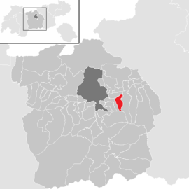 Poloha obce Rinn v okrese Innsbruck-vidiek (klikacia mapa)