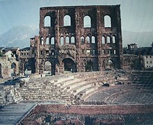 Théâtre ou odéon d'Aoste, mur restauré