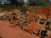 Rusted wreckage of a Zero fighter, part of the Niihau Incident.jpg