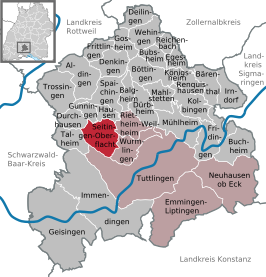 Kaart van Seitingen-Oberflacht