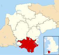 South Hams shown within Devon