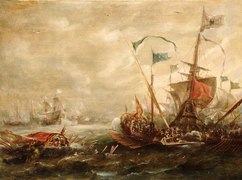 Spanish engagement with Barbary pirates by Andries van Eertvelt (1590–1652)