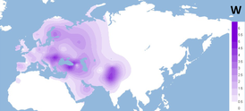 Распространение гаплогруппы W