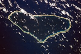 Satellietfoto van het atol Taenga.