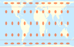 Карта мира Tissot indicatrix Gall-Peters equal-area proj.svg