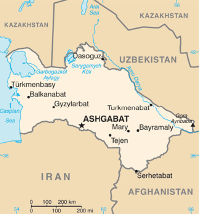 Карта Туркмении