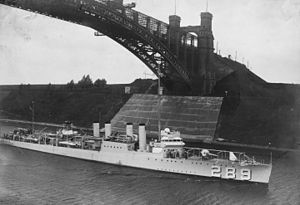 USS Flusser (DD-289) transiting the Kiel Canal c1924