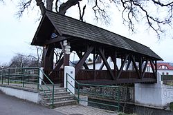 Wooden bridge in Vikýřovice