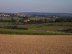 Vue sur le village de Cesse depuis les hauts de Luzy-Saint-Martin