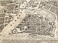 Walled City of Manila, detail from Carta Hydrographica y Chorographica de las Yslas Filipinas (1734).jpg