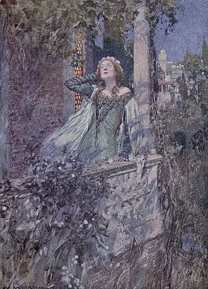 "Wherefore art thou Romeo?" Gouache, 1912