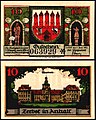 10 Pfennig Notgeldschein von Zerbst (1921), RS: Museum