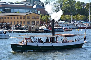 S/S Gerda vid Stockholms ström i augusti 2015