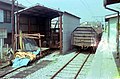 1977年の流鉄駅構内貨車の無蓋車が留置